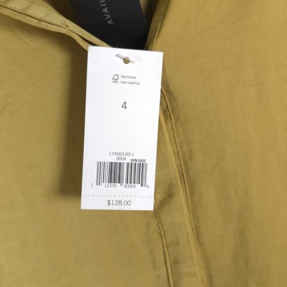 NWT BANANA REPUBLIC Chartreuse Silky Tiered Ruffle Drop Waist Mini Dress Sz 4 - Picture 16 of 16